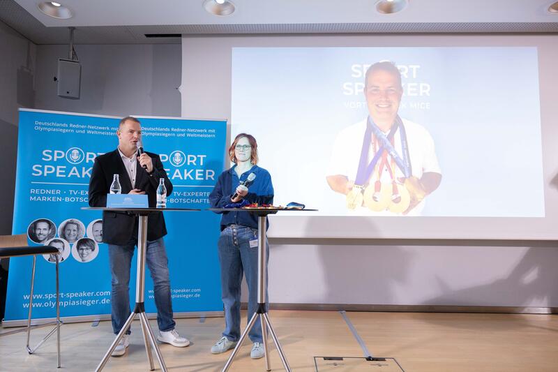 Olympiasieger André Lange und Kati Wilhelm beim Sport Marke Medien am Media Day der ISPO 2024, einer Fachmesse und Business-Festival für die Sport-, Lifestyle-, Health- und Techindustrie am 02.12.2024 in München. -- Olypic gold medalists Andre Lange und Kati Wilhelm at the Sport Marke Medien at the Media Day of the ISPO 2024, a trade fair and business festival fot the sports, lifestyle and tech industry on December 2nd, 2024 in Munich, Germany.