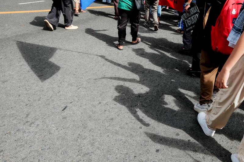 Thousands of activists, religious organizations, academics and members of civil society organizations participate in the annual commemoration of the EDSA People Power Uprising on Feb. 25, 2025, in Quezon City, Manila, Philippines. The uprising led to the overthrow of President Ferdinand Marcos Sr.'s 14-year rule on Feb. 25, 1986.