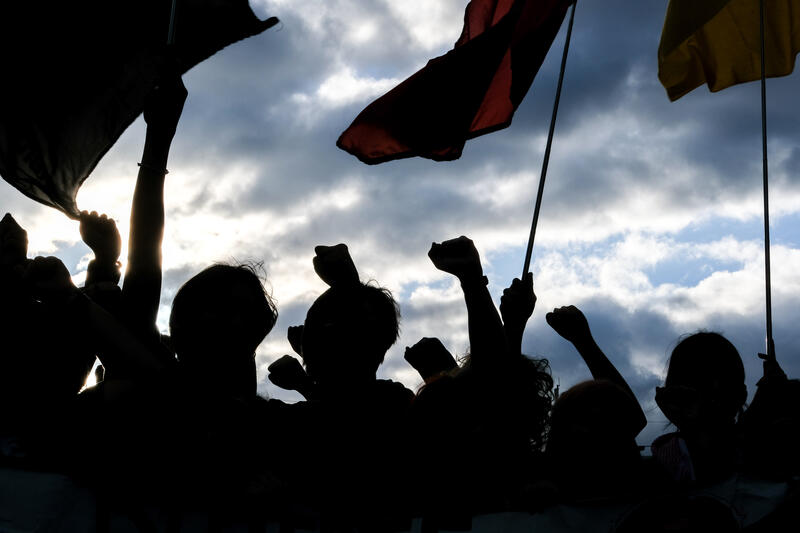 Thousands of activists, religious organizations, academics and members of civil society organizations participate in the annual commemoration of the EDSA People Power Uprising on Feb. 25, 2025, in Quezon City, Manila, Philippines. The uprising led to the overthrow of President Ferdinand Marcos Sr.'s 14-year rule on Feb. 25, 1986.