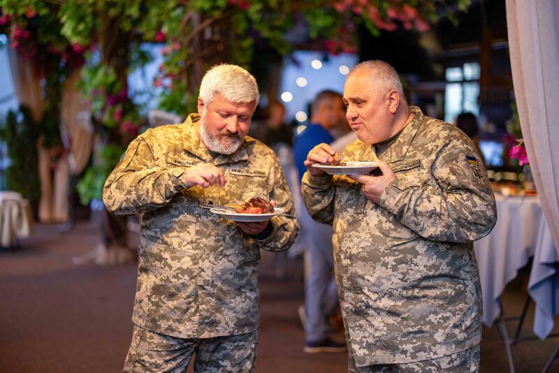 Konzert von zwei Gruppen der Cultural Forces bei einem Event im Bartolomeo am Yachthafen von Dnipro am 5. September 2025.     Concert by two Cultural Forces groups at an event in Bartolomeo at the Dnipro marina on September 5, 2025.