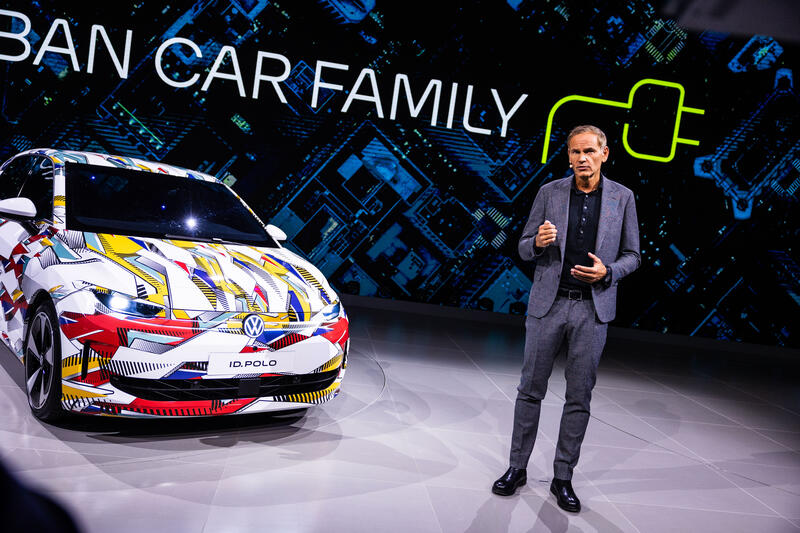 Vorstandsvorsitzender Oliver Blume bei der Pressekonferenz von Volkswagen Gruppe am Media Day der IAA Mobility am 08.09.2025 in München.   --   CEO Oliver Blume at the press conference of Volkswagen Group on the Media Day of the IAA Mobility on Septmber 08, 2025 in Munich, Germany.