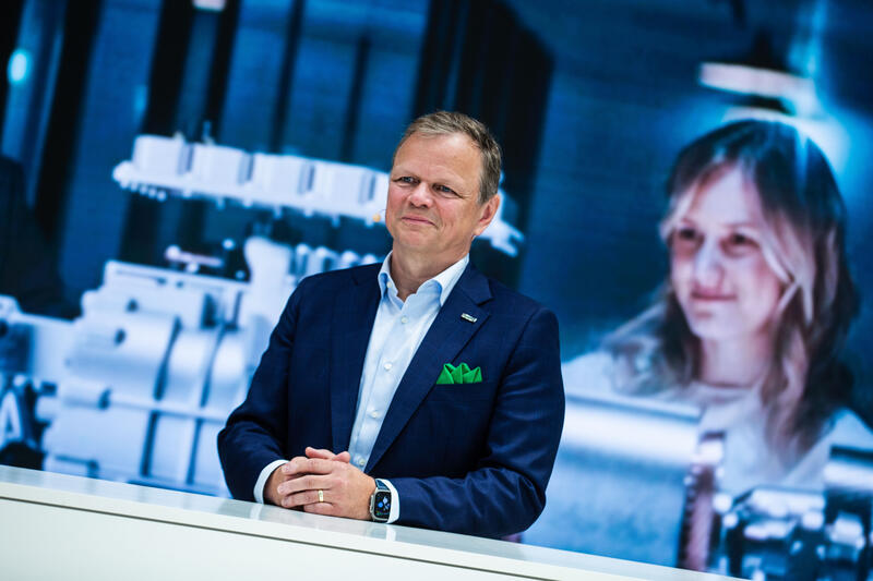 Thomas Stierle, Vorstand E-Mobility, bei der Pressekonferenz von Schaeffler Technologies AG & Co. KG am Media Day der IAA Mobility am 08.09.2025 in München.   --    Thomas Stierle, Board Member E-Mobility, at the press conference of Schaeffler Technologies AG & Co. KG on the Media Day of the IAA Mobility on Septmber 08, 2025 in Munich, Germany.