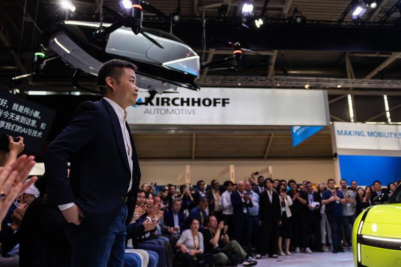 He Xiaopeng, chairman, bei der Pressekonferenz von Guangzhou Xiaopeng Motors Technology Co., Ltd. - XPeng Motors am Media Day der IAA Mobility am 08.09.2025 in München.   --    He Xiaopeng, chairman, at the press conference of Guangzhou Xiaopeng Motors Technology Co., Ltd. - XPeng Motors on the Media Day of the IAA Mobility on Septmber 08, 2025 in Munich, Germany.