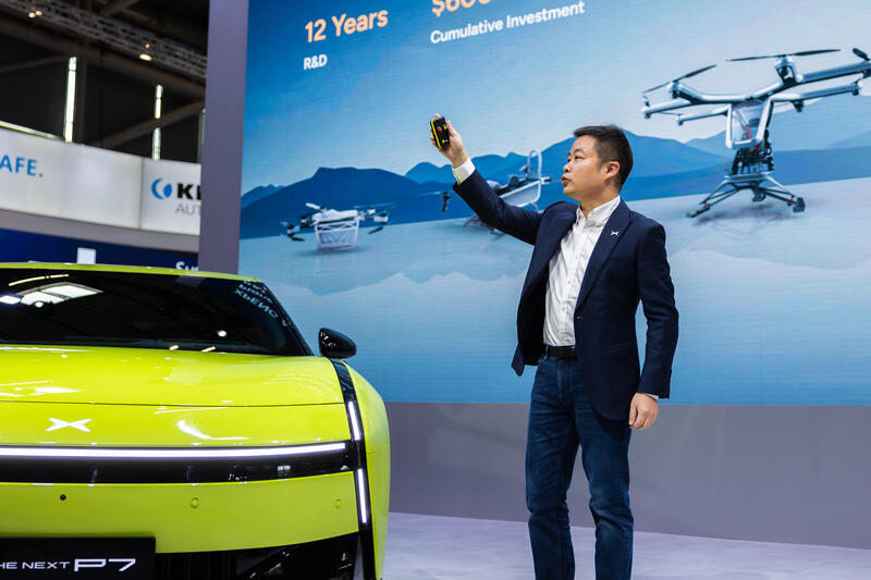 He Xiaopeng, chairman, bei der Pressekonferenz von Guangzhou Xiaopeng Motors Technology Co., Ltd. - XPeng Motors am Media Day der IAA Mobility am 08.09.2025 in München.   --    He Xiaopeng, chairman, at the press conference of Guangzhou Xiaopeng Motors Technology Co., Ltd. - XPeng Motors on the Media Day of the IAA Mobility on Septmber 08, 2025 in Munich, Germany.