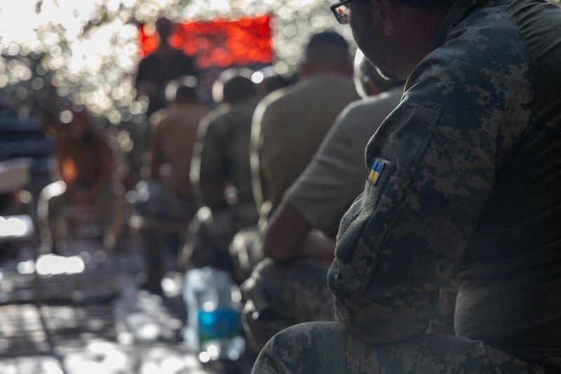 Konzert und Vortrag der vierköpfigen Gruppe der Cultural Forces bei der 32. Brigade. Fotografiert am 6. September 2025.      Concert and lecture by the four-member Cultural Forces group at the 32nd Brigade. Photographed on September 6, 2025.