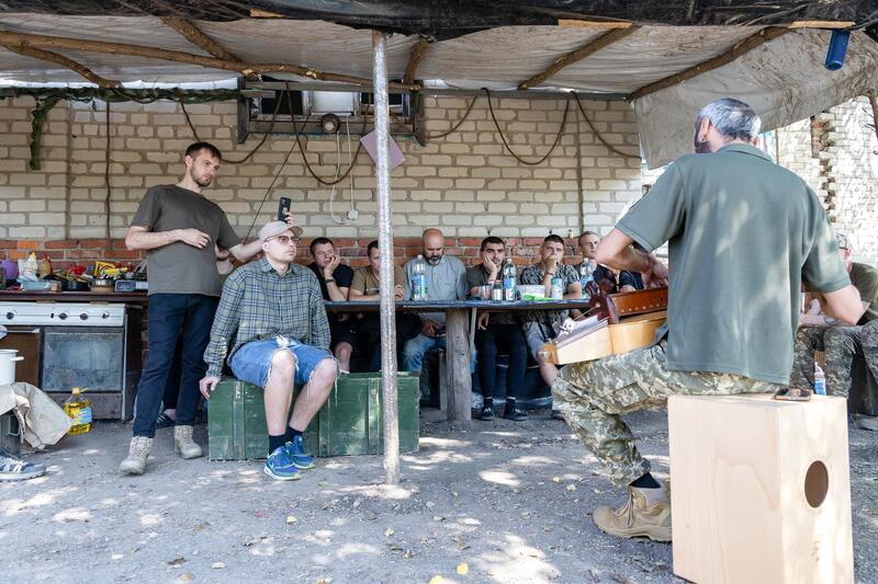 Konzert der Cultural Forces bei einem Aussenposten der 156. Brigade, fotografiert am 7. September 2025.  Concert of the Cultural Forces at an outpost of the 156. Brigade. Photographed on September 7, 2025.