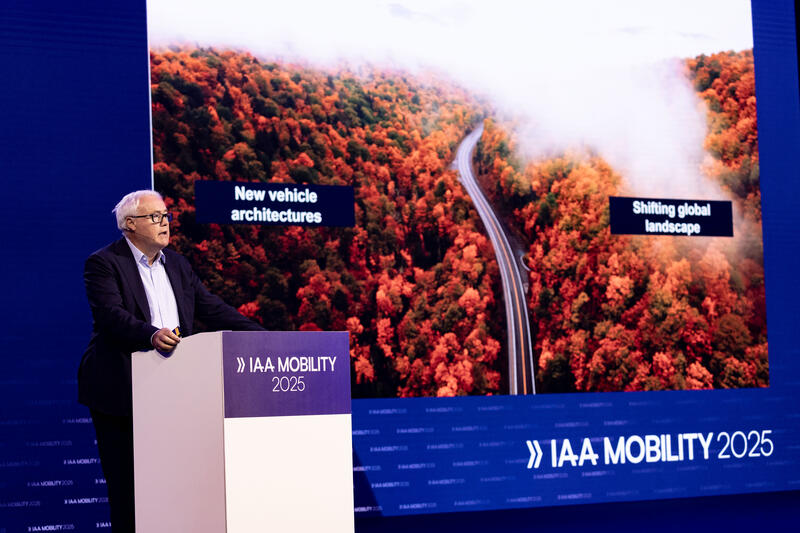 Jean-Marc Chery, CEO STMicroelectronics, bei der IAA Conference auf der IAA Mobility am 09.09.2025 in München.   --   Jean-Marc Chery, CEO STMicroelectronics, at the IAA Conference at the IAA Mobility on September 9, 2025 in Munich, Germany.