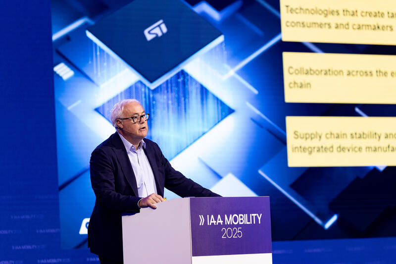 Jean-Marc Chery, CEO STMicroelectronics, bei der IAA Conference auf der IAA Mobility am 09.09.2025 in München.   --   Jean-Marc Chery, CEO STMicroelectronics, at the IAA Conference at the IAA Mobility on September 9, 2025 in Munich, Germany.