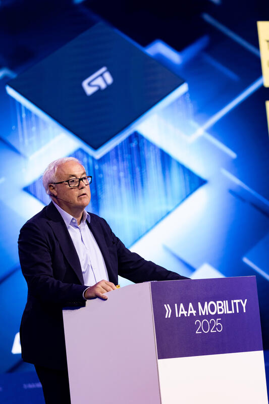 Jean-Marc Chery, CEO STMicroelectronics, bei der IAA Conference auf der IAA Mobility am 09.09.2025 in München.   --   Jean-Marc Chery, CEO STMicroelectronics, at the IAA Conference at the IAA Mobility on September 9, 2025 in Munich, Germany.