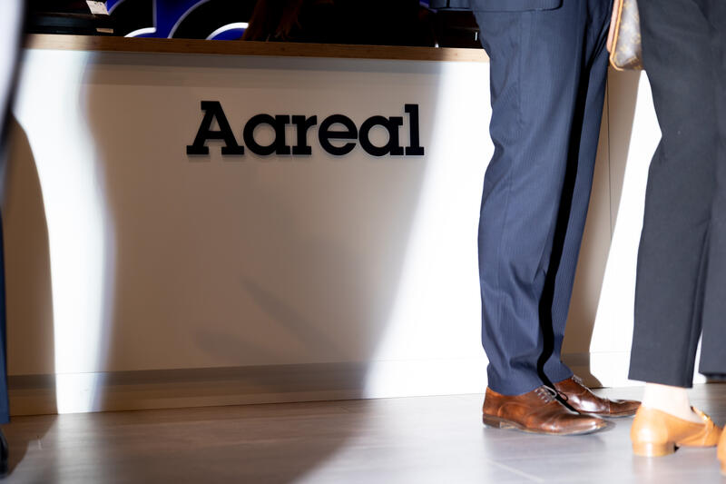 Aareal Bank bei der Internationalen Fachmesse für Immobilien und Investitionen Expo Real am 6.10.2025 in München.   --  Aareal Bank at the International Trade Fair for Property and Investment Expo Real in Munich, Germany on October 6, 2025.